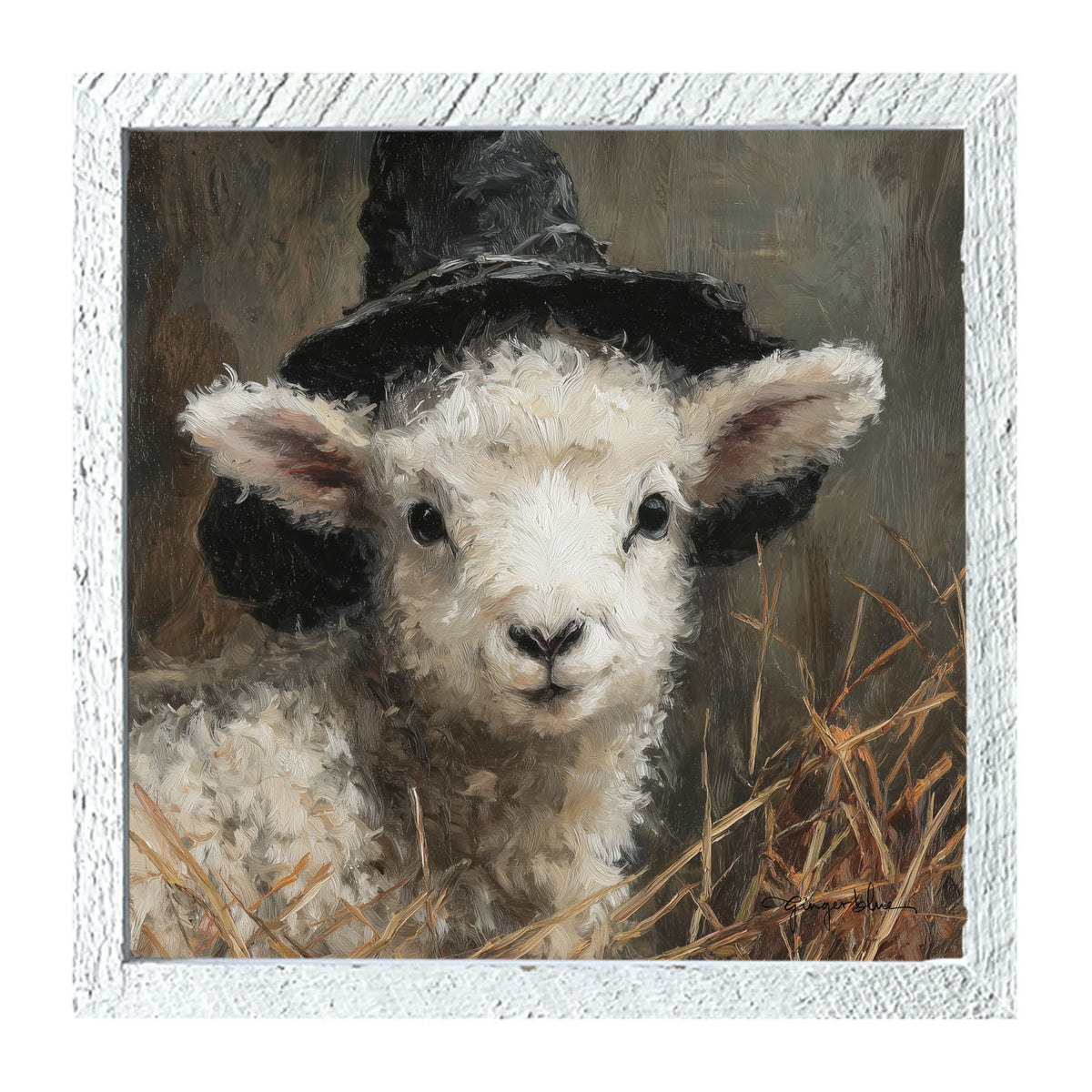 Witch Hat Lamb - Framed Art