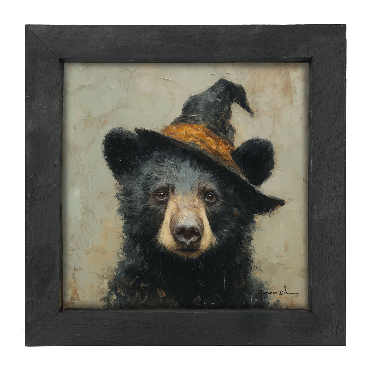 Witch Hat Black Bear - Framed Art