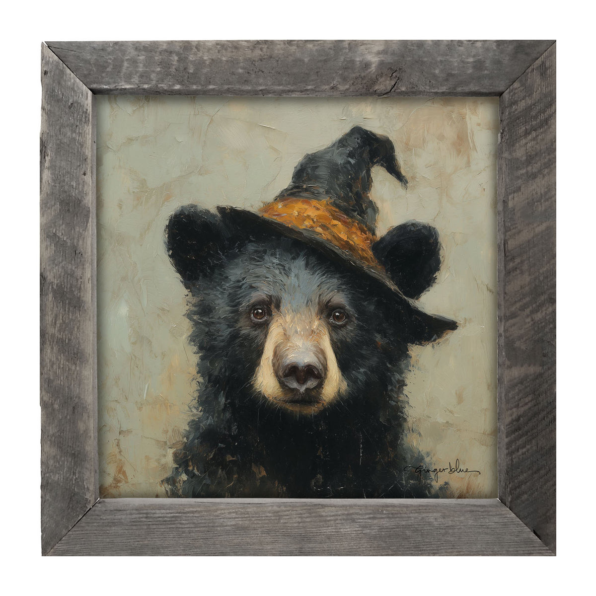 Witch Hat Black Bear - Framed Art