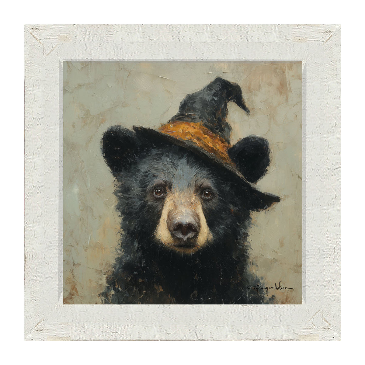 Witch Hat Black Bear - Framed Art
