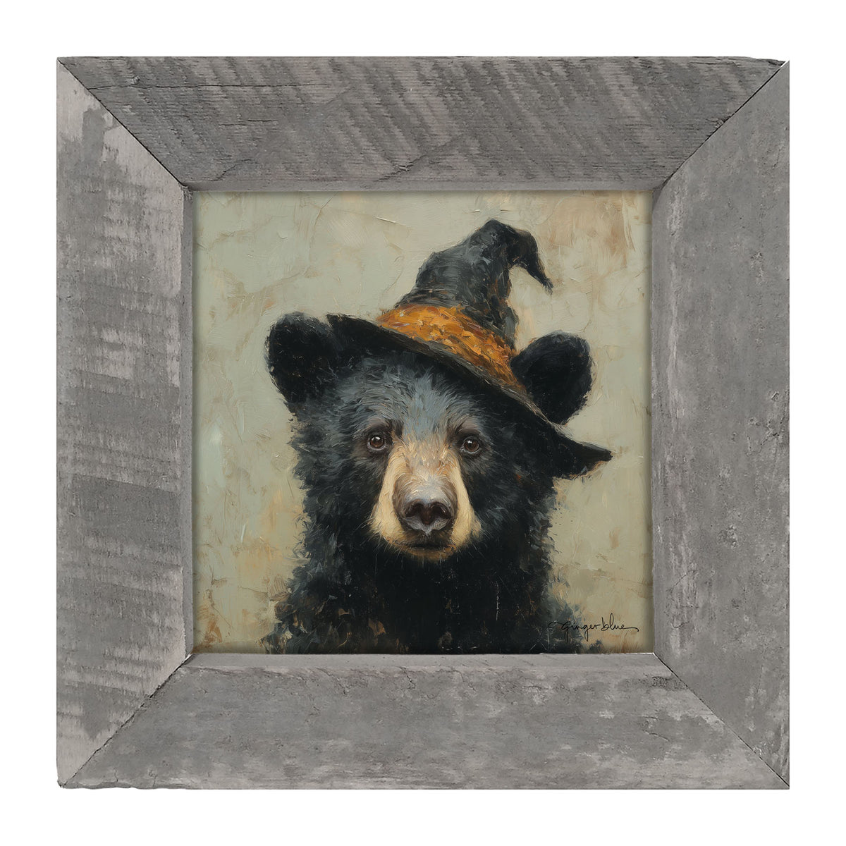 Witch Hat Black Bear - Framed Art
