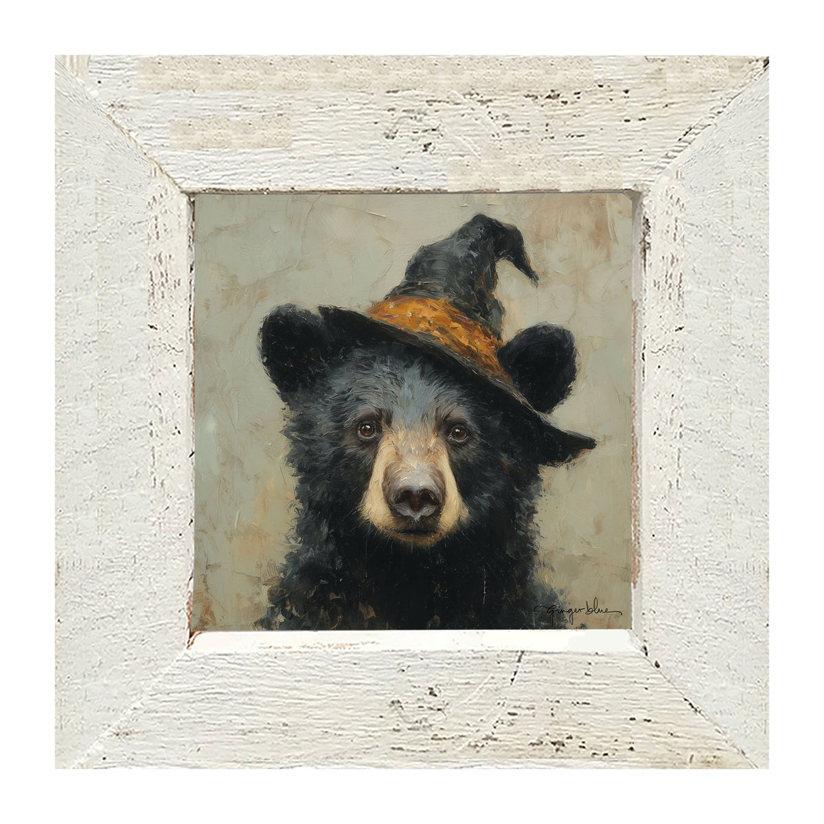 Witch Hat Black Bear - Framed Art