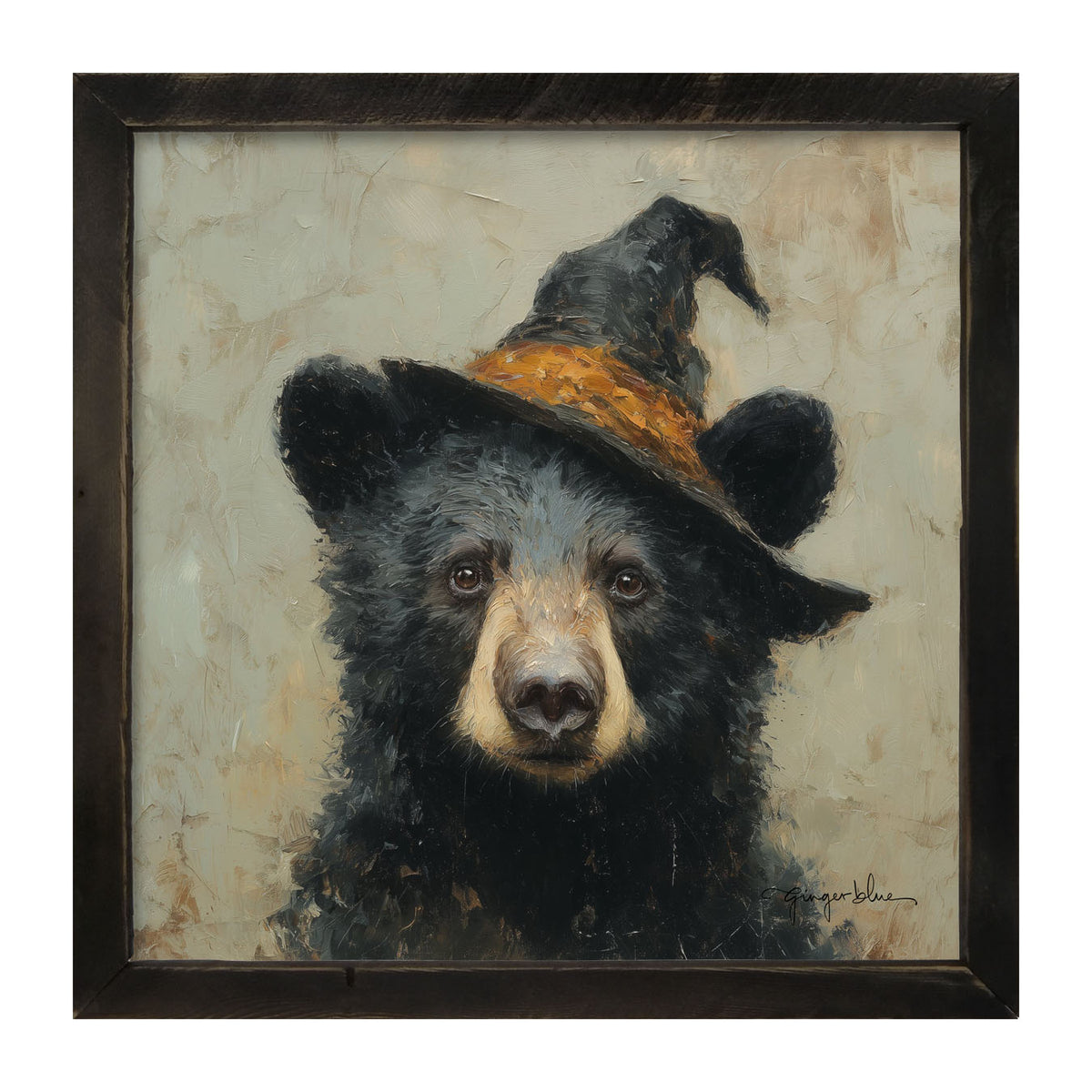 Witch Hat Black Bear - Framed Art