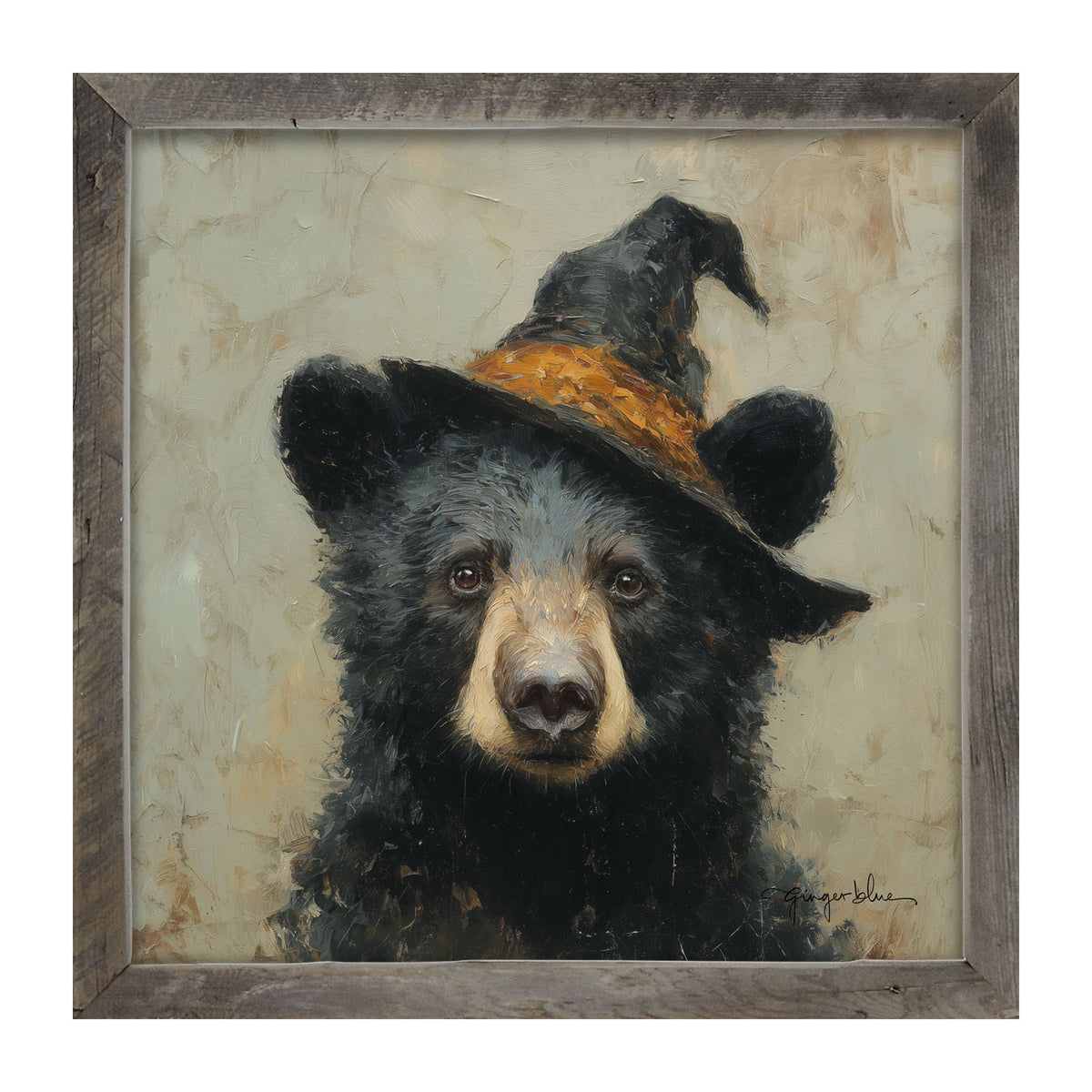 Witch Hat Black Bear - Framed Art