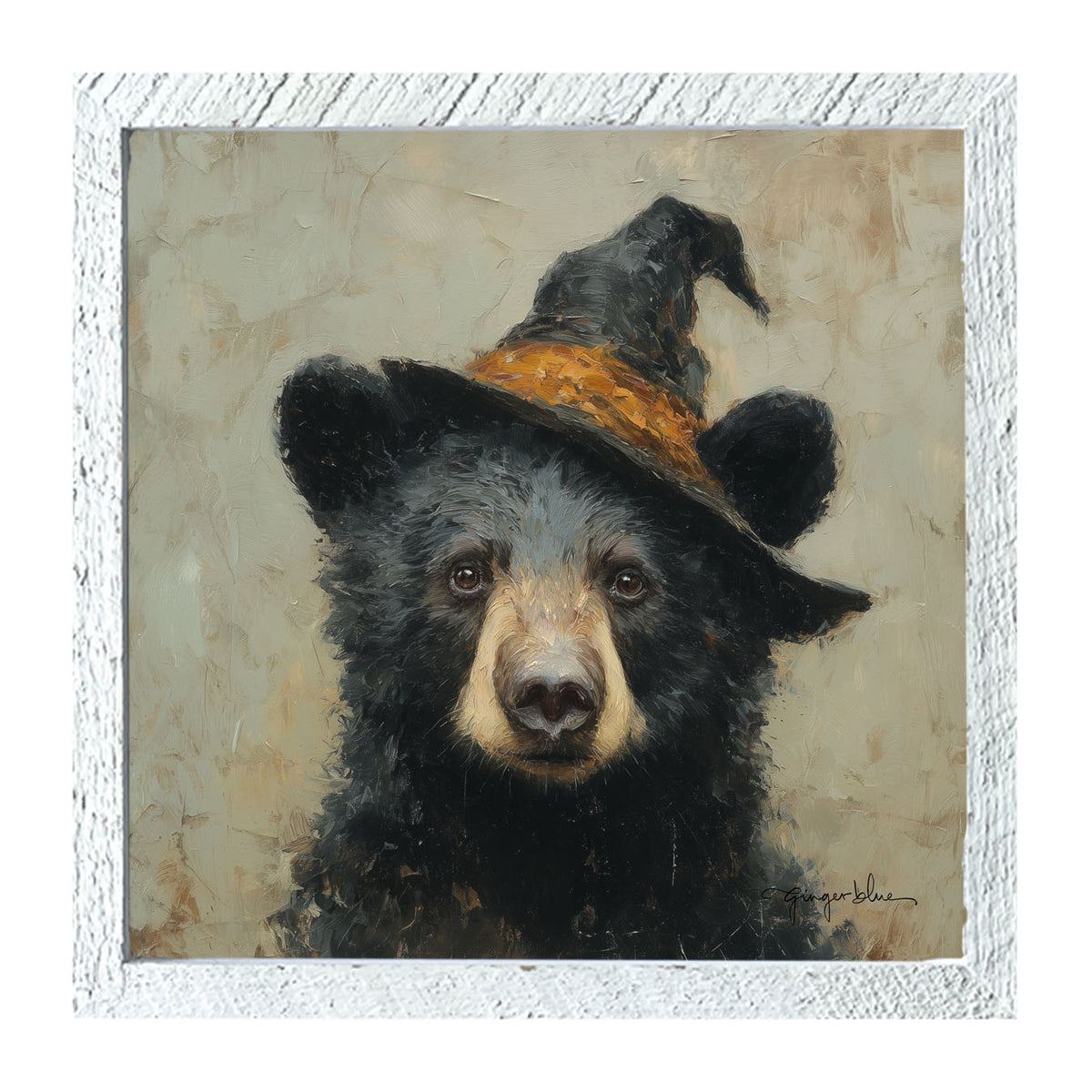 Witch Hat Black Bear - Framed Art