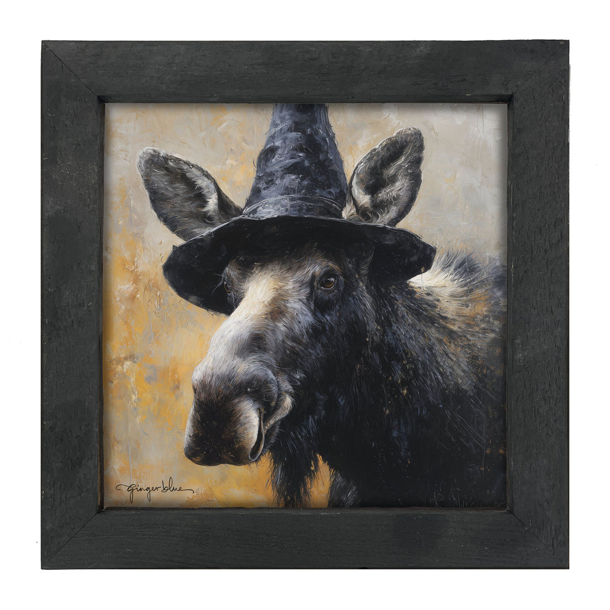 Witch Hat Moose - Framed Art