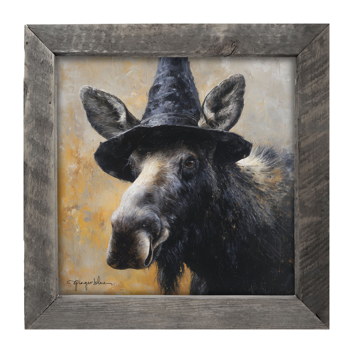 Witch Hat Moose - Framed Art