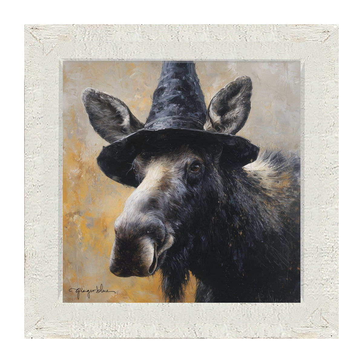 Witch Hat Moose - Framed Art