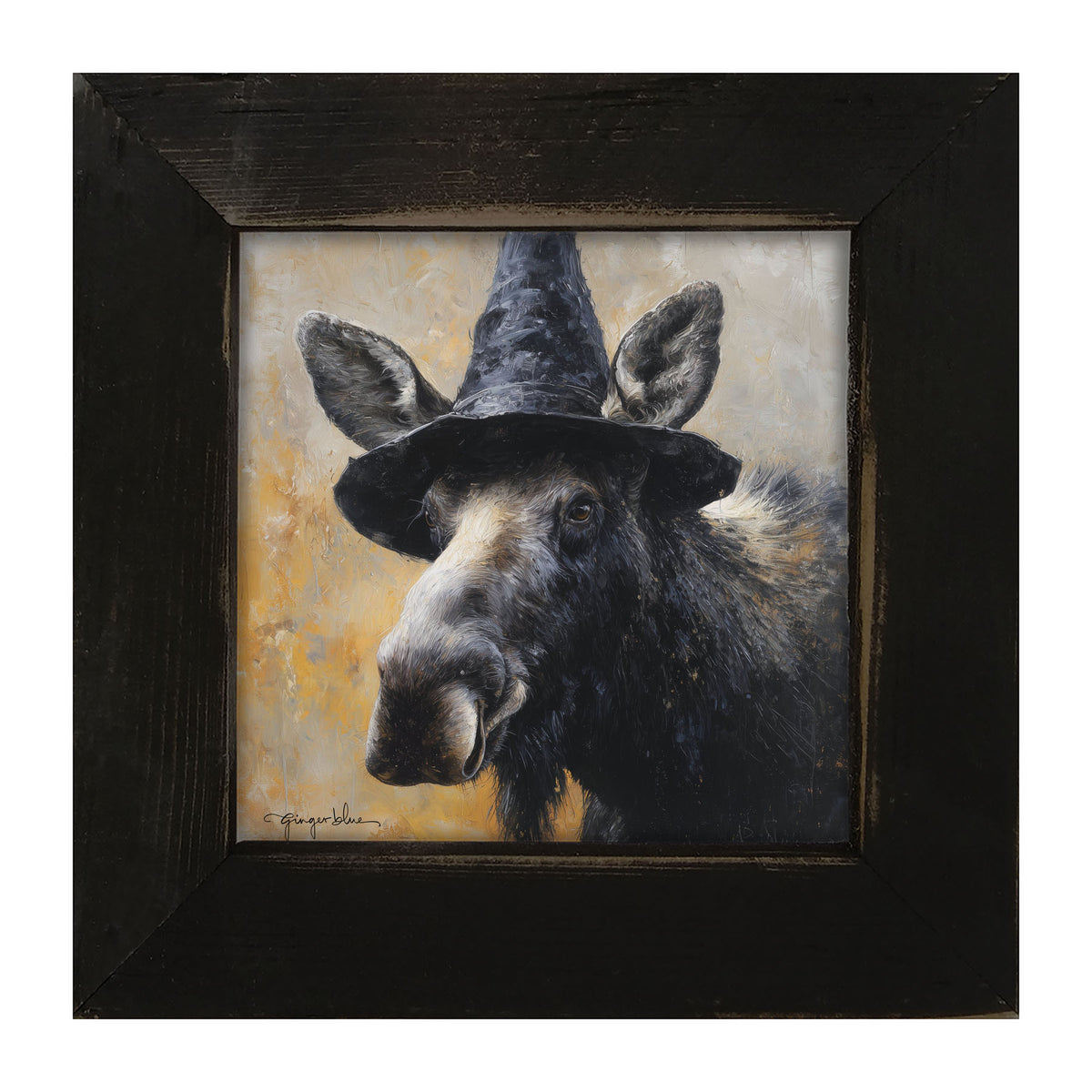 Witch Hat Moose - Framed Art