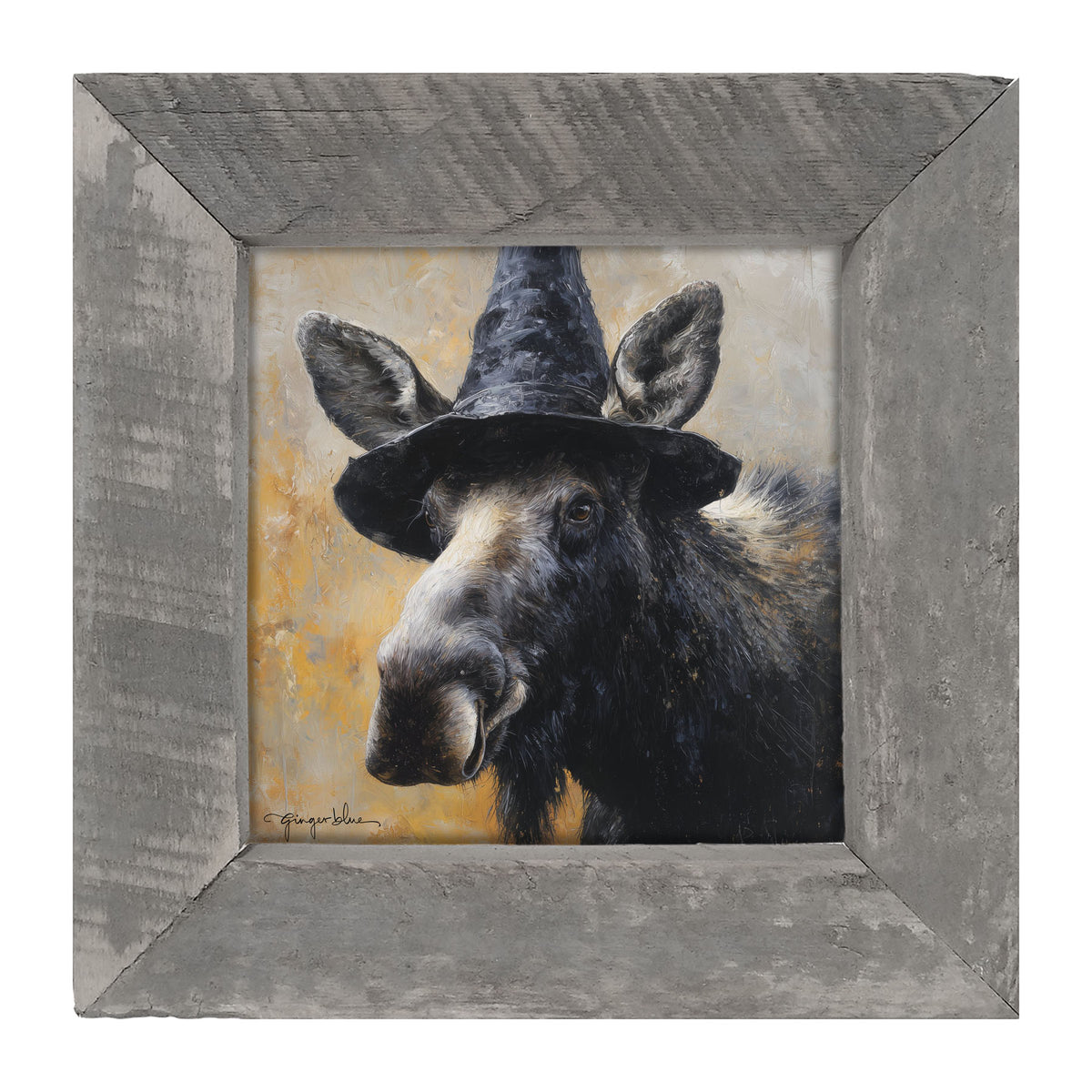 Witch Hat Moose - Framed Art