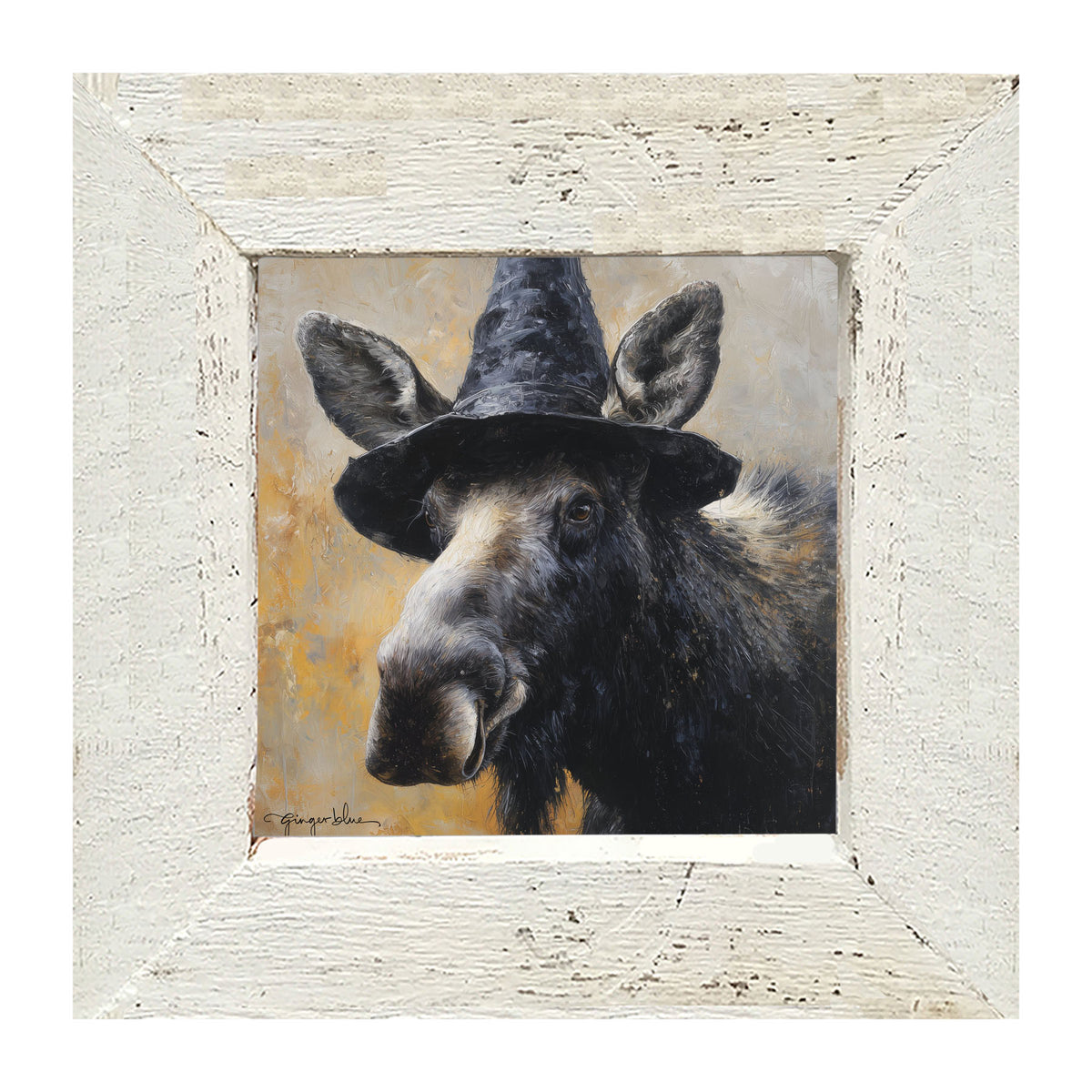 Witch Hat Moose - Framed Art