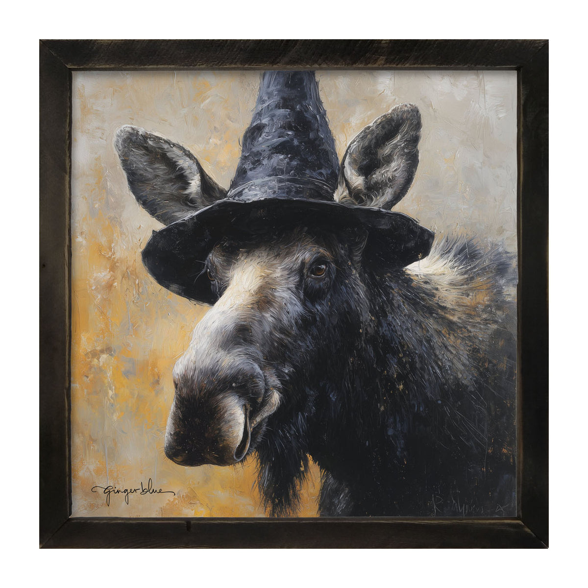 Witch Hat Moose - Framed Art