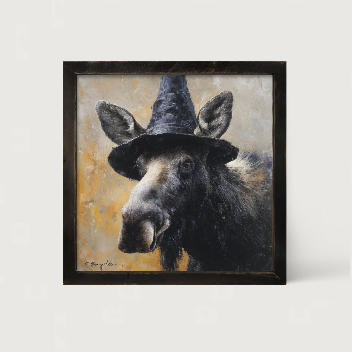 Witch Hat Moose - Framed Art