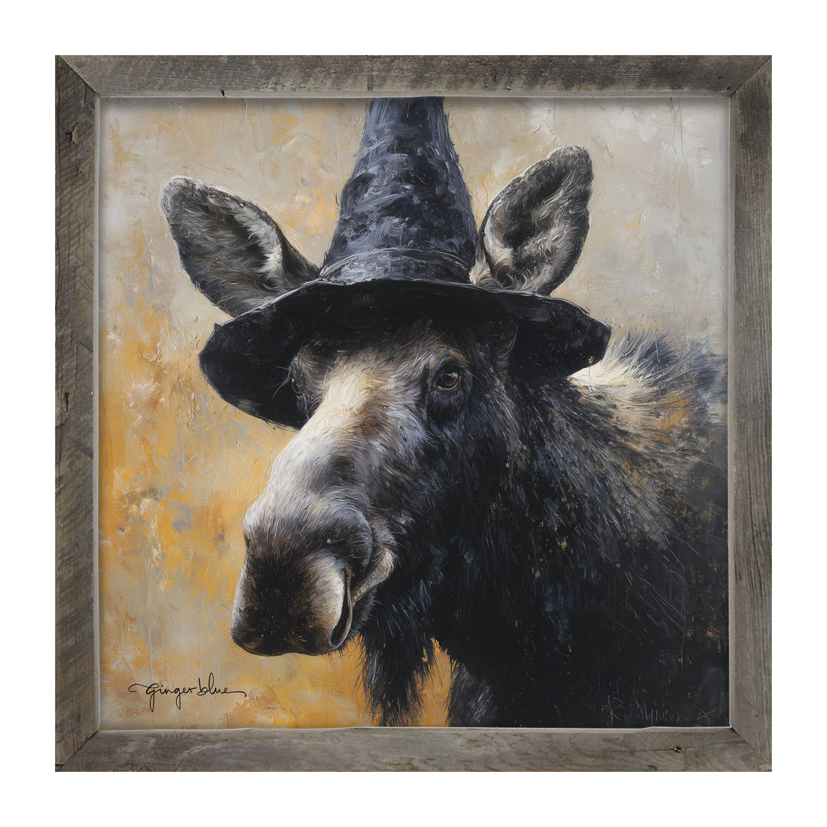 Witch Hat Moose - Framed Art