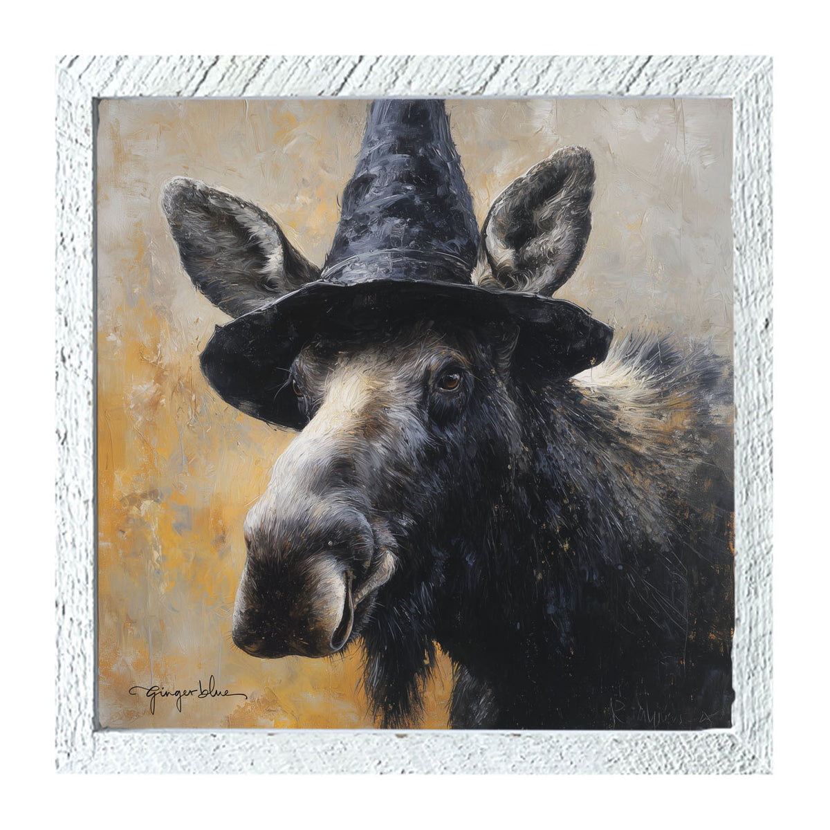 Witch Hat Moose - Framed Art