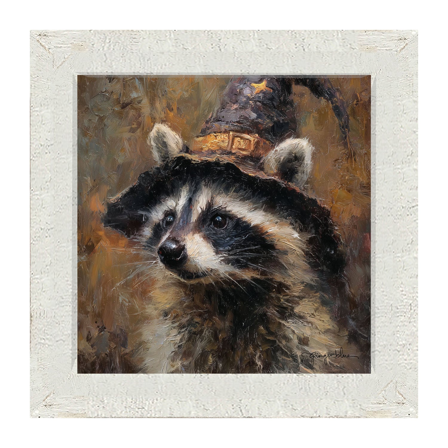 Witch Hat Raccoon - Framed Art