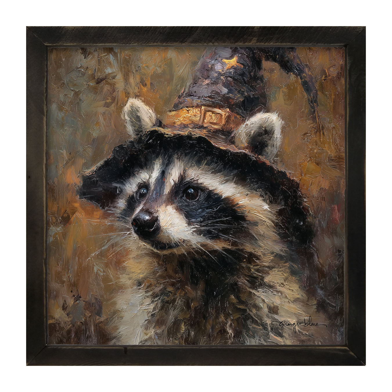 Witch Hat Raccoon - Framed Art