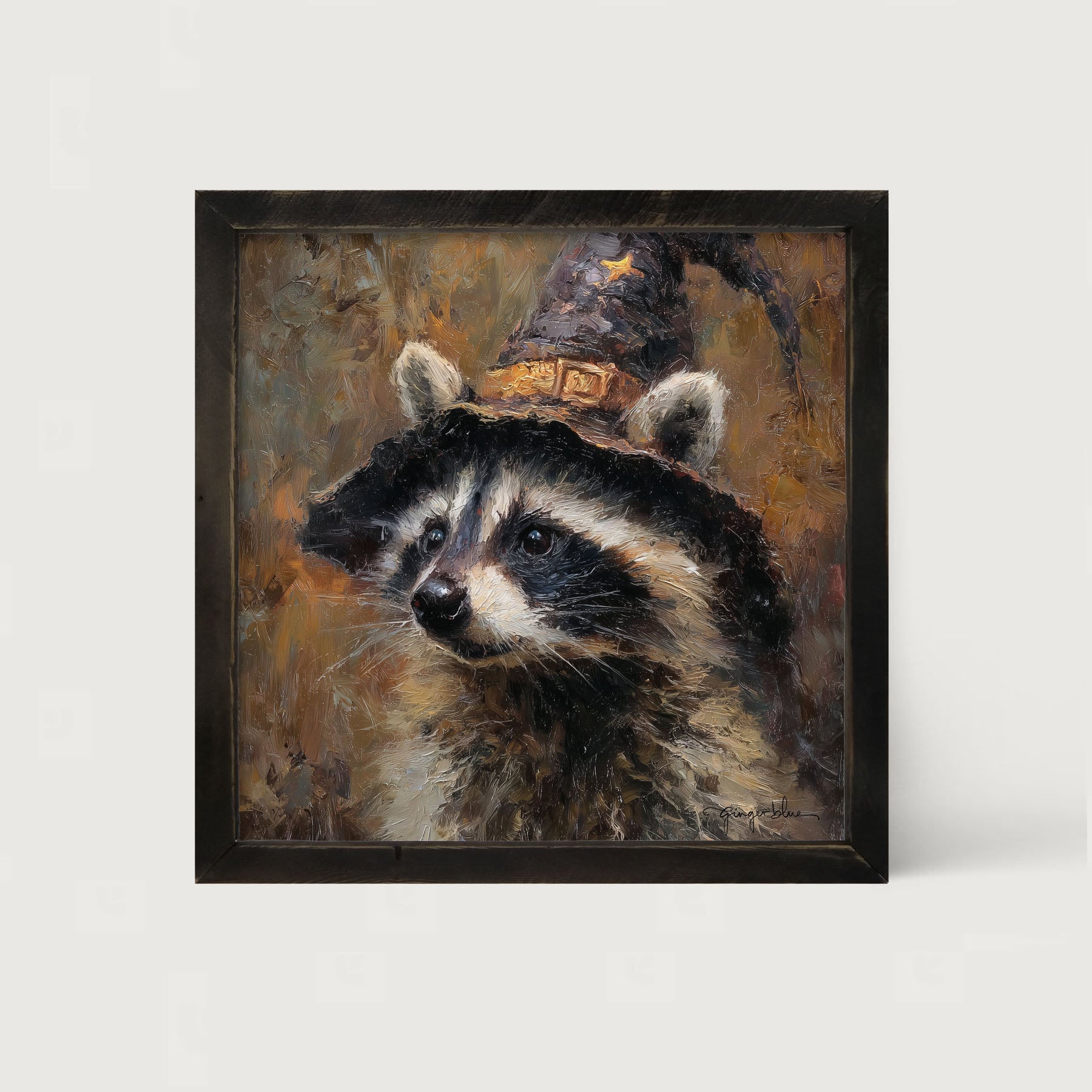 Witch Hat Raccoon - Framed Art