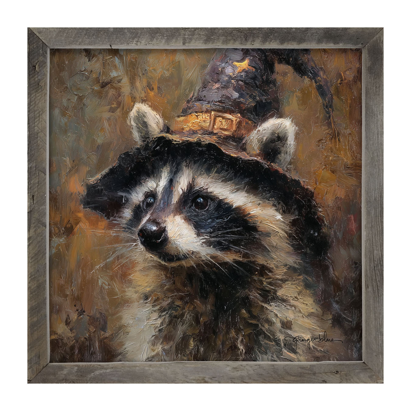 Witch Hat Raccoon - Framed Art