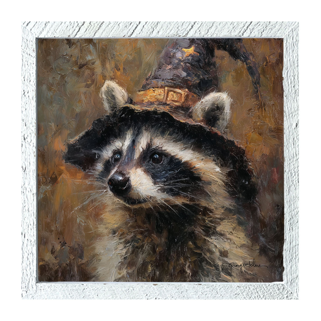 Witch Hat Raccoon - Framed Art