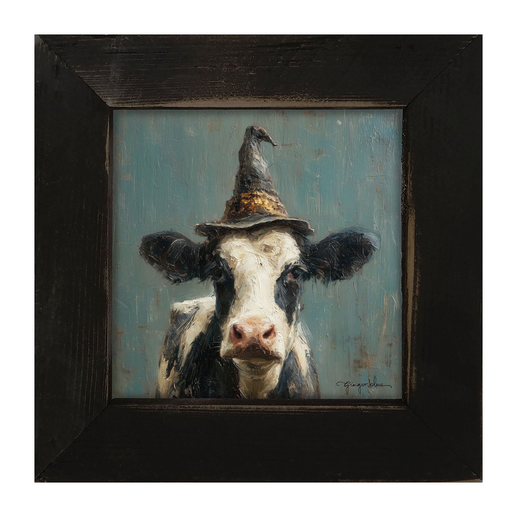 Witch Hat Cow - Framed Art