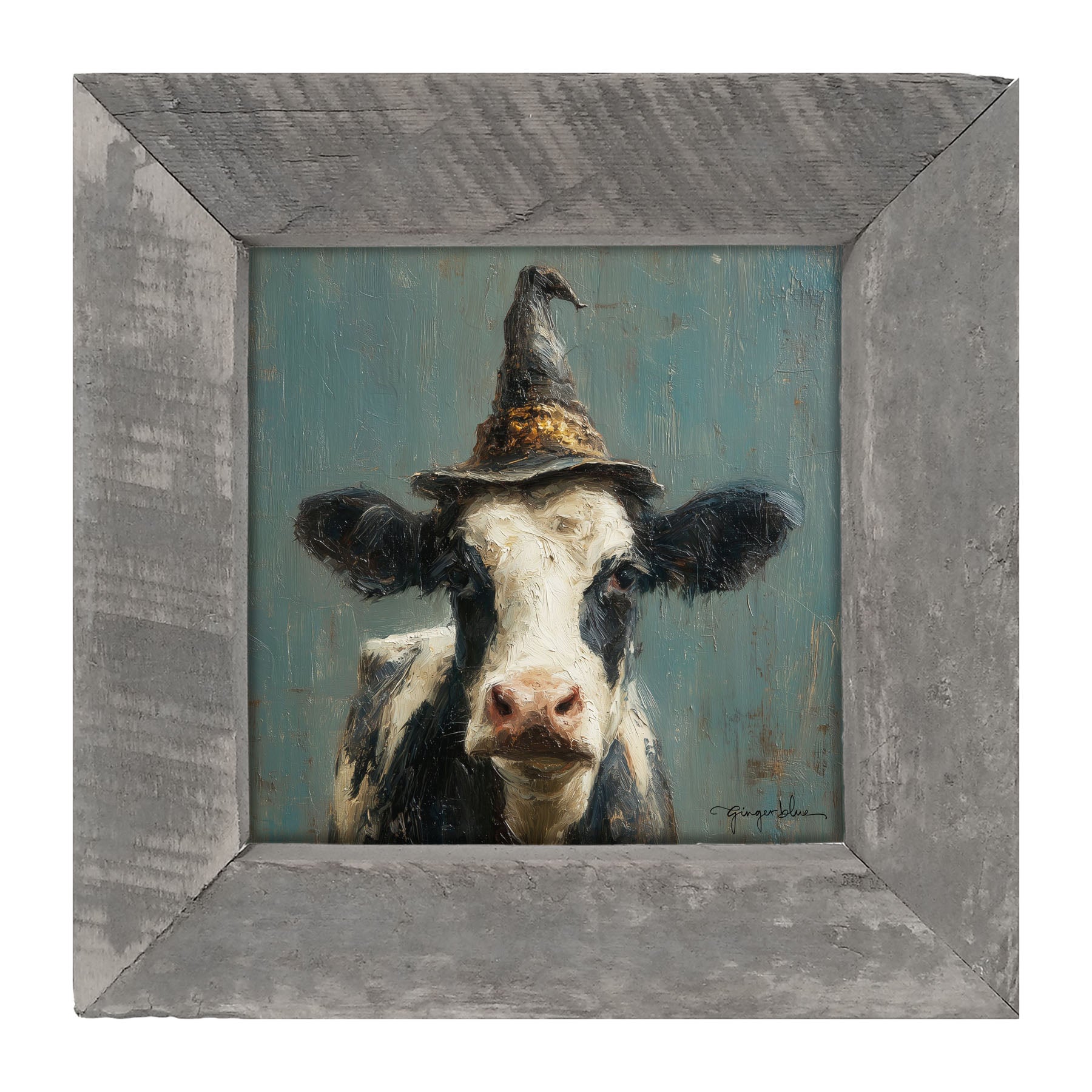 Witch Hat Cow - Framed Art