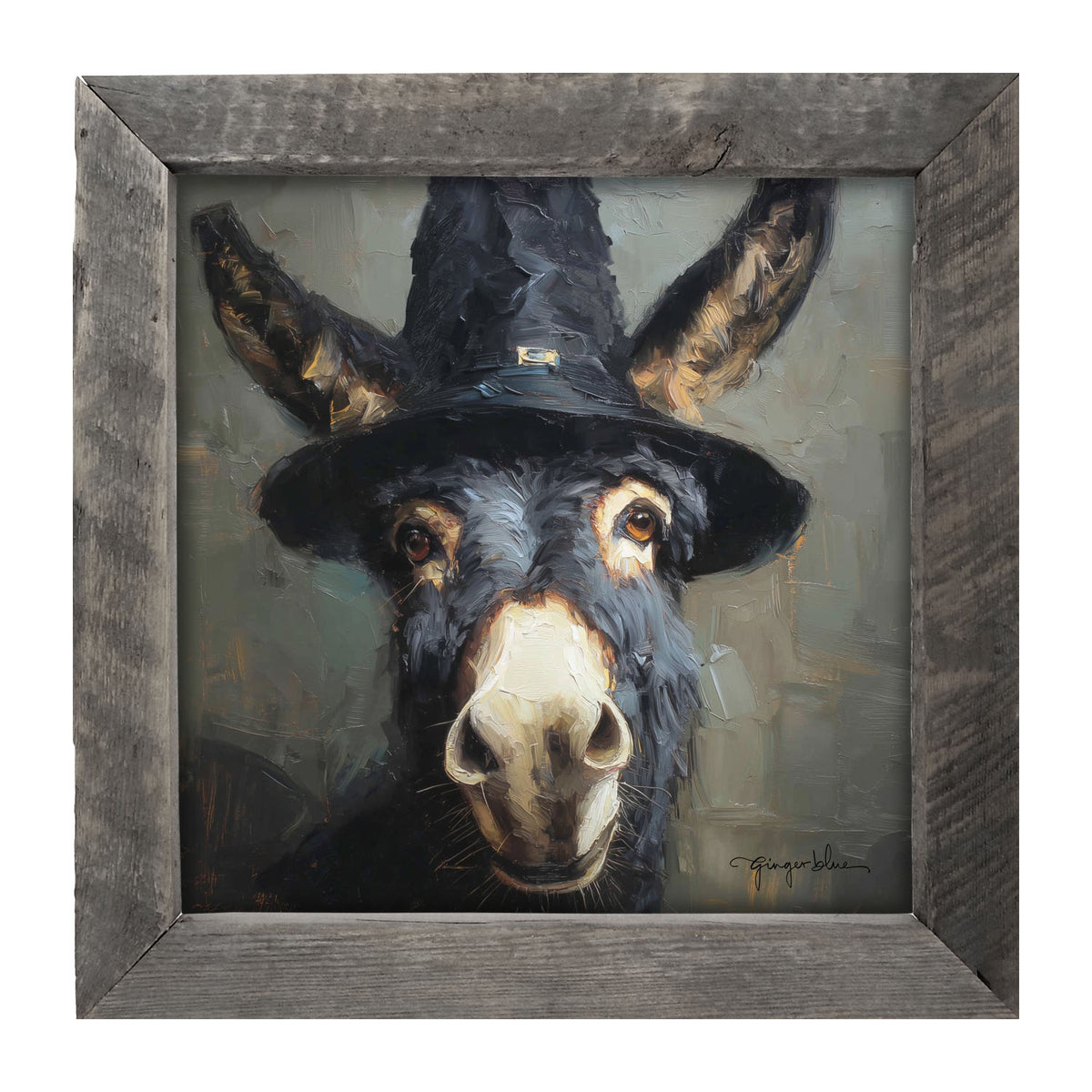 Witch Hat Donkey - Framed Art