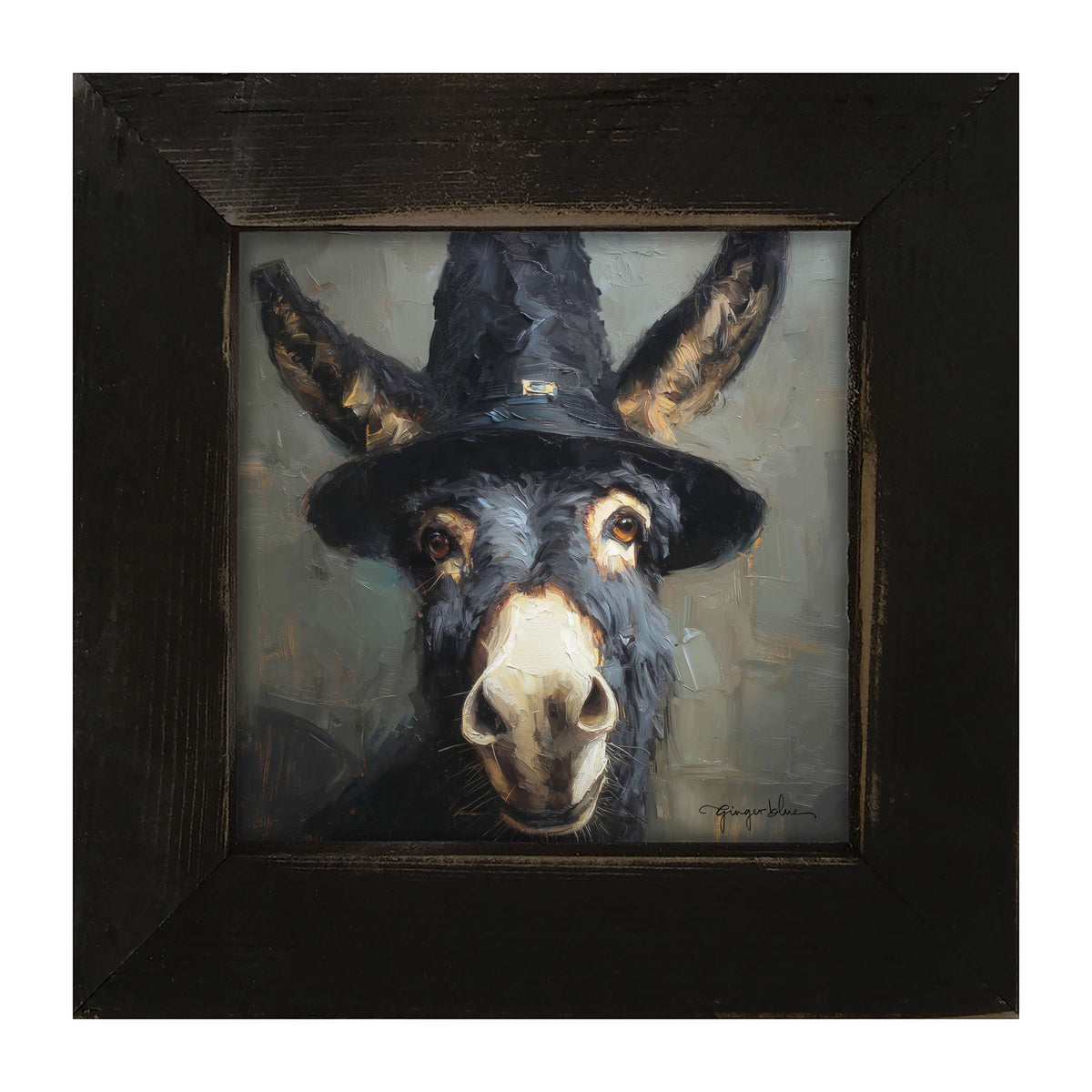 Witch Hat Donkey - Framed Art