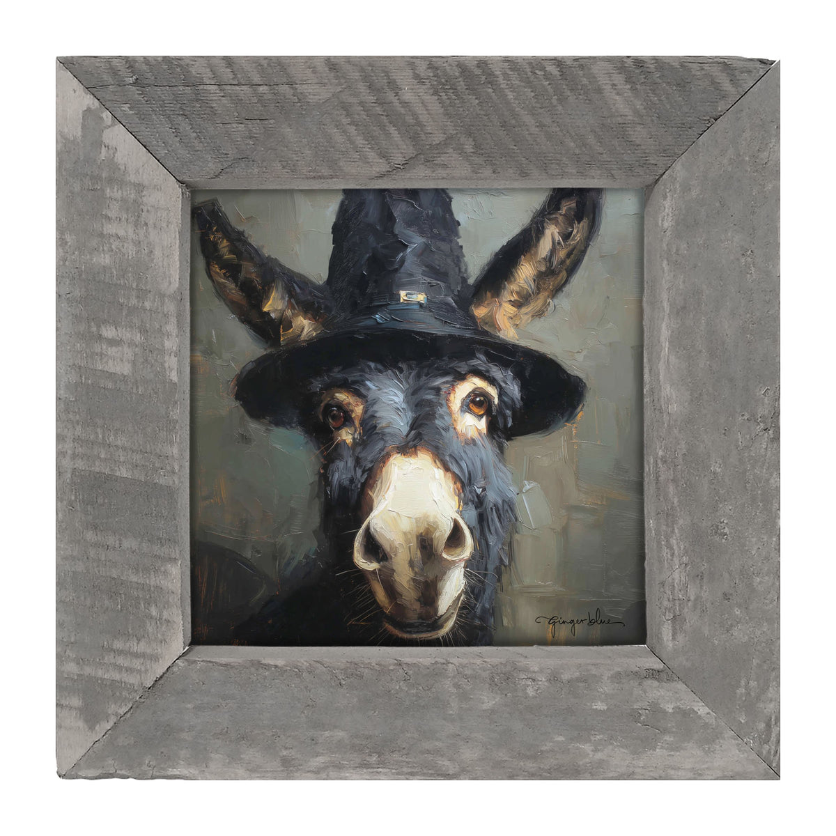 Witch Hat Donkey - Framed Art