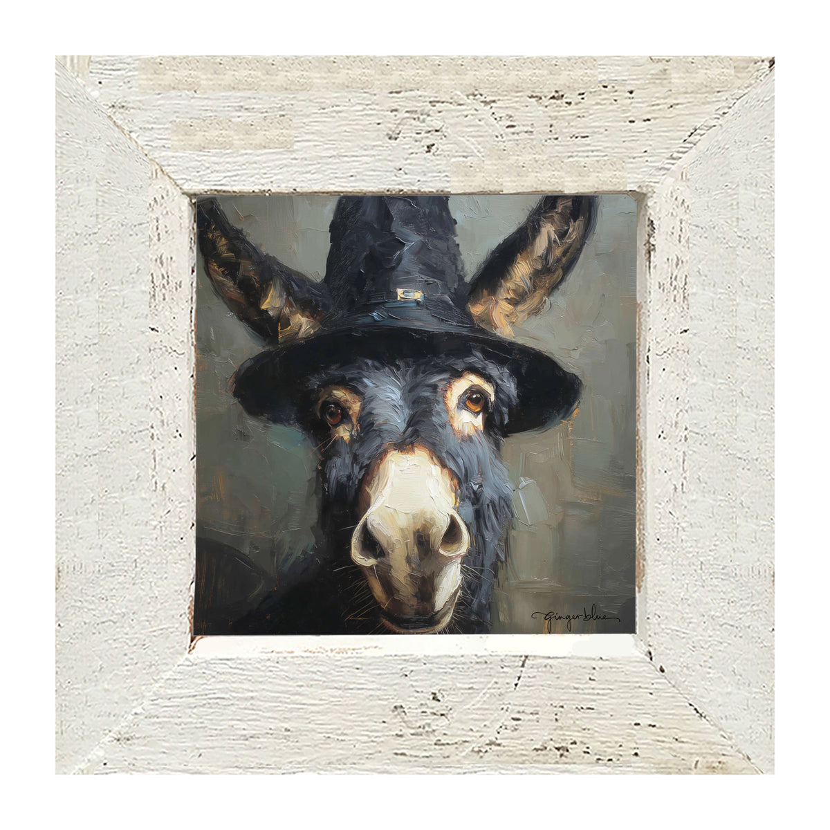 Witch Hat Donkey - Framed Art