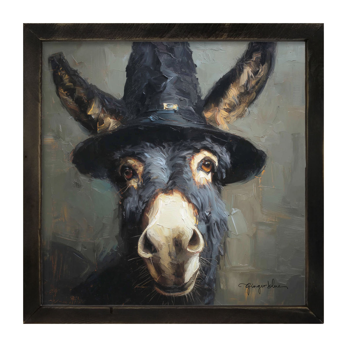 Witch Hat Donkey - Framed Art