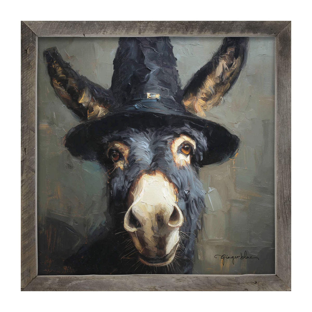 Witch Hat Donkey - Framed Art