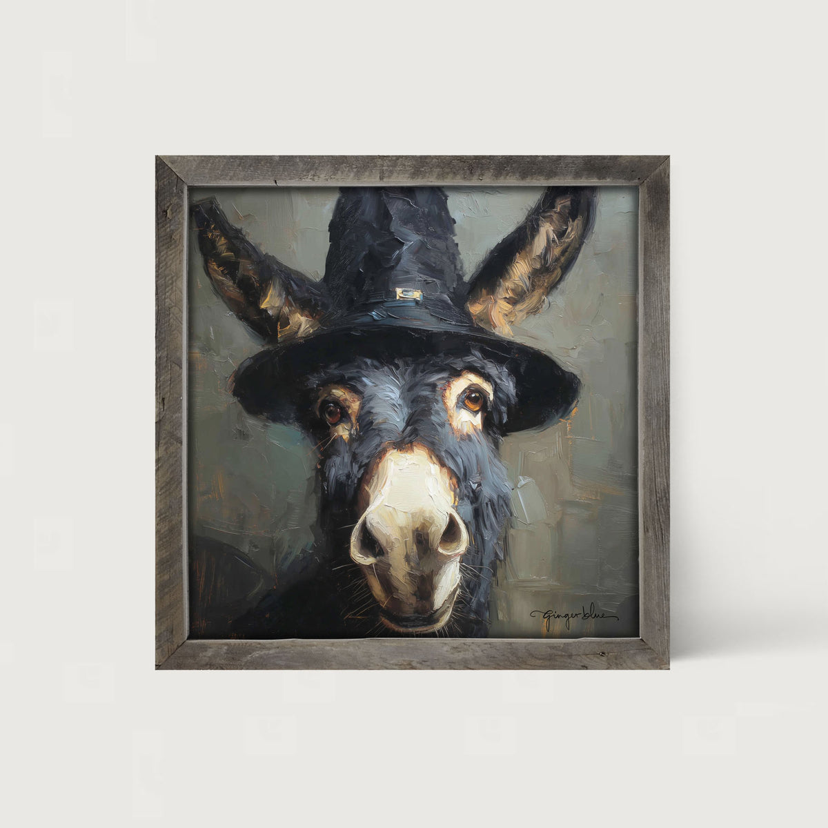 Witch Hat Donkey - Framed Art