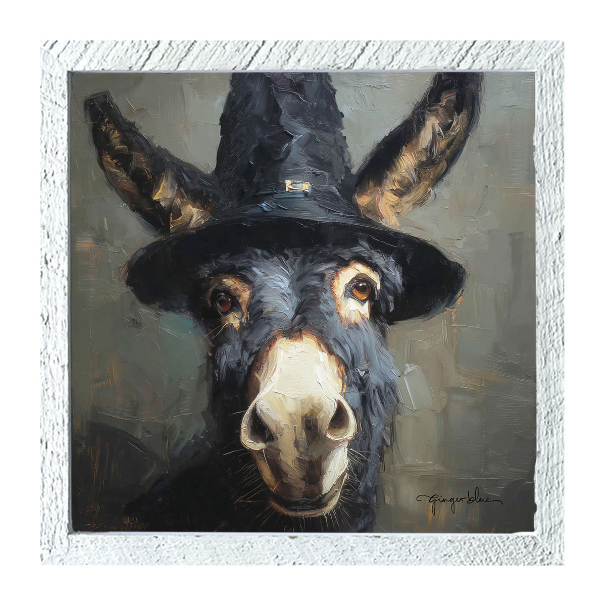 Witch Hat Donkey - Framed Art