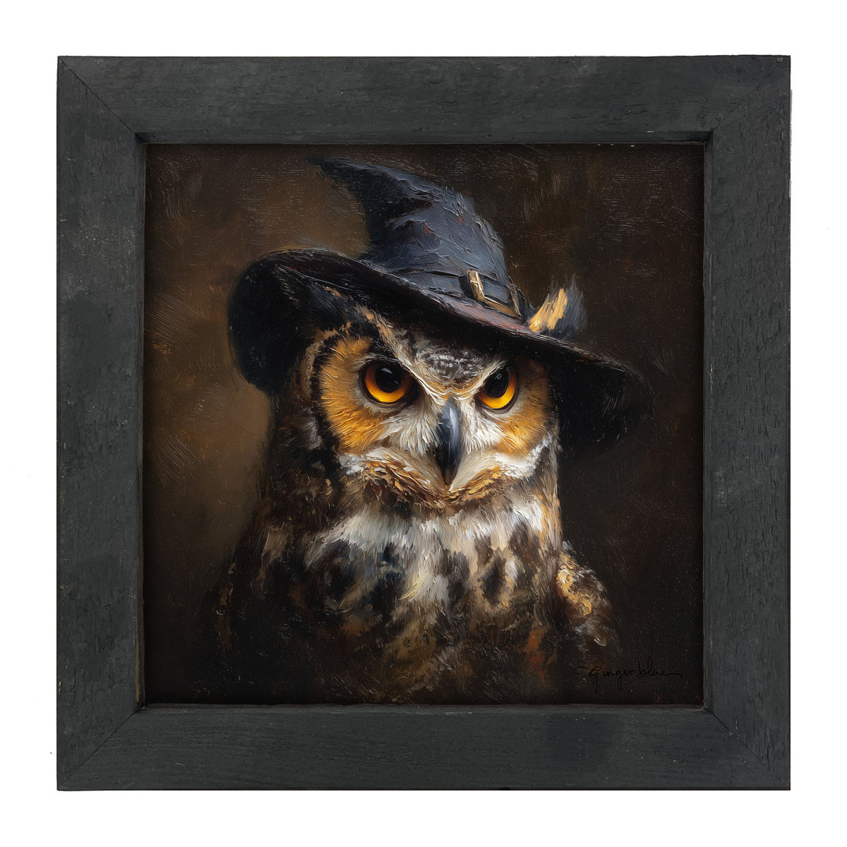 Witch Hat Owl - Framed Art