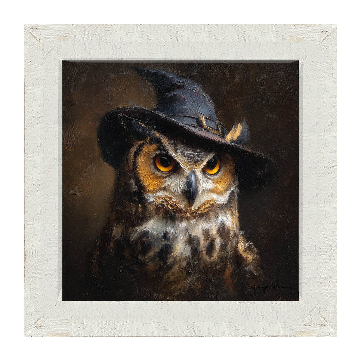 Witch Hat Owl - Framed Art