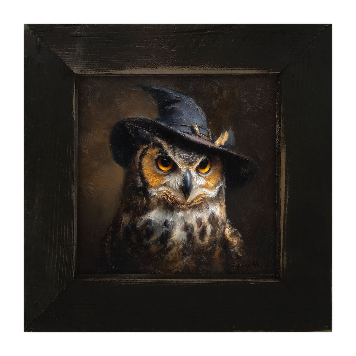 Witch Hat Owl - Framed Art