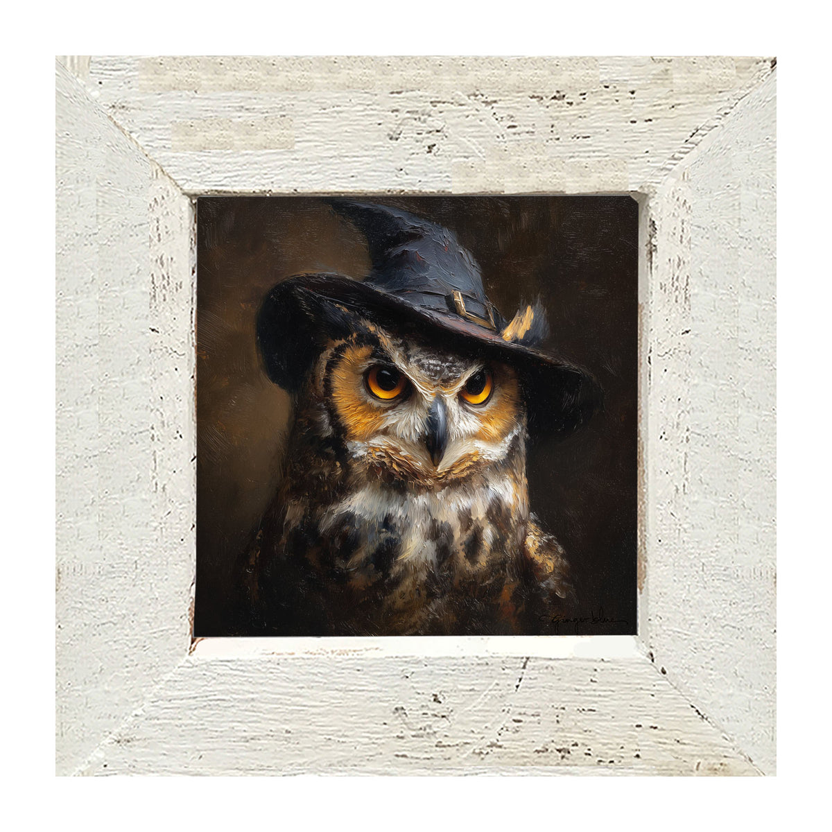 Witch Hat Owl - Framed Art