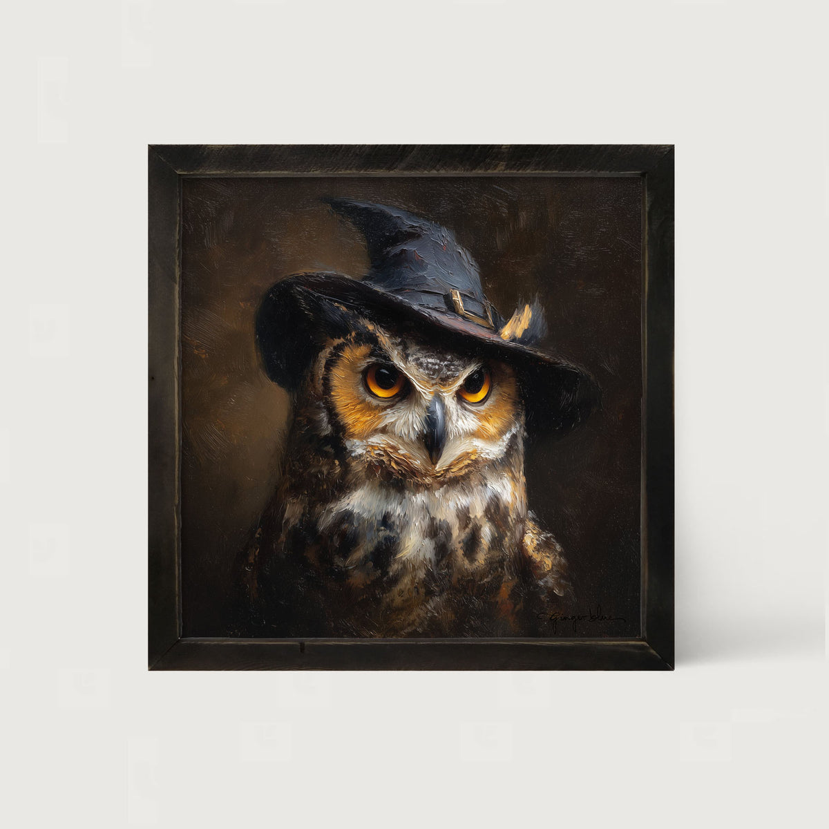 Witch Hat Owl - Framed Art