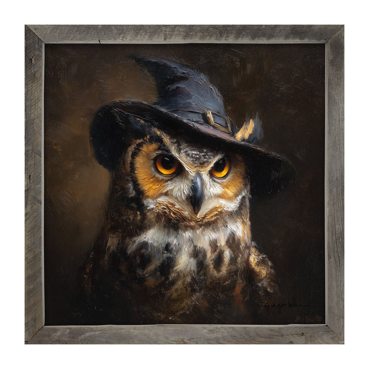 Witch Hat Owl - Framed Art