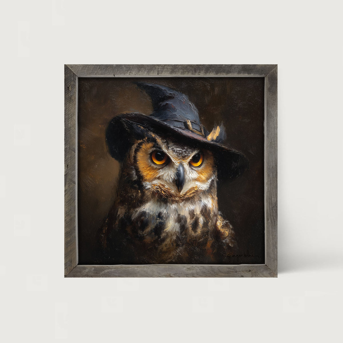 Witch Hat Owl - Framed Art