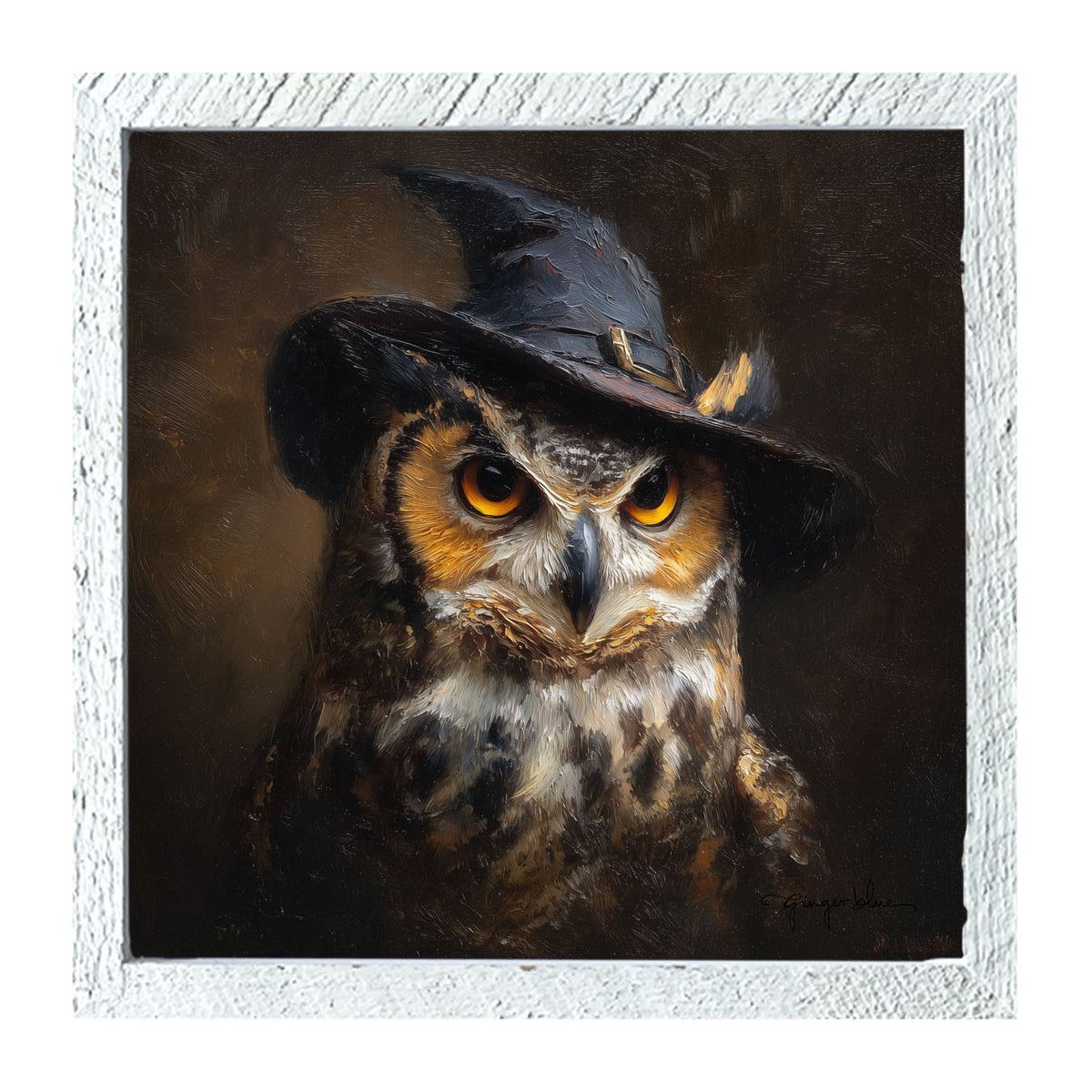 Witch Hat Owl - Framed Art