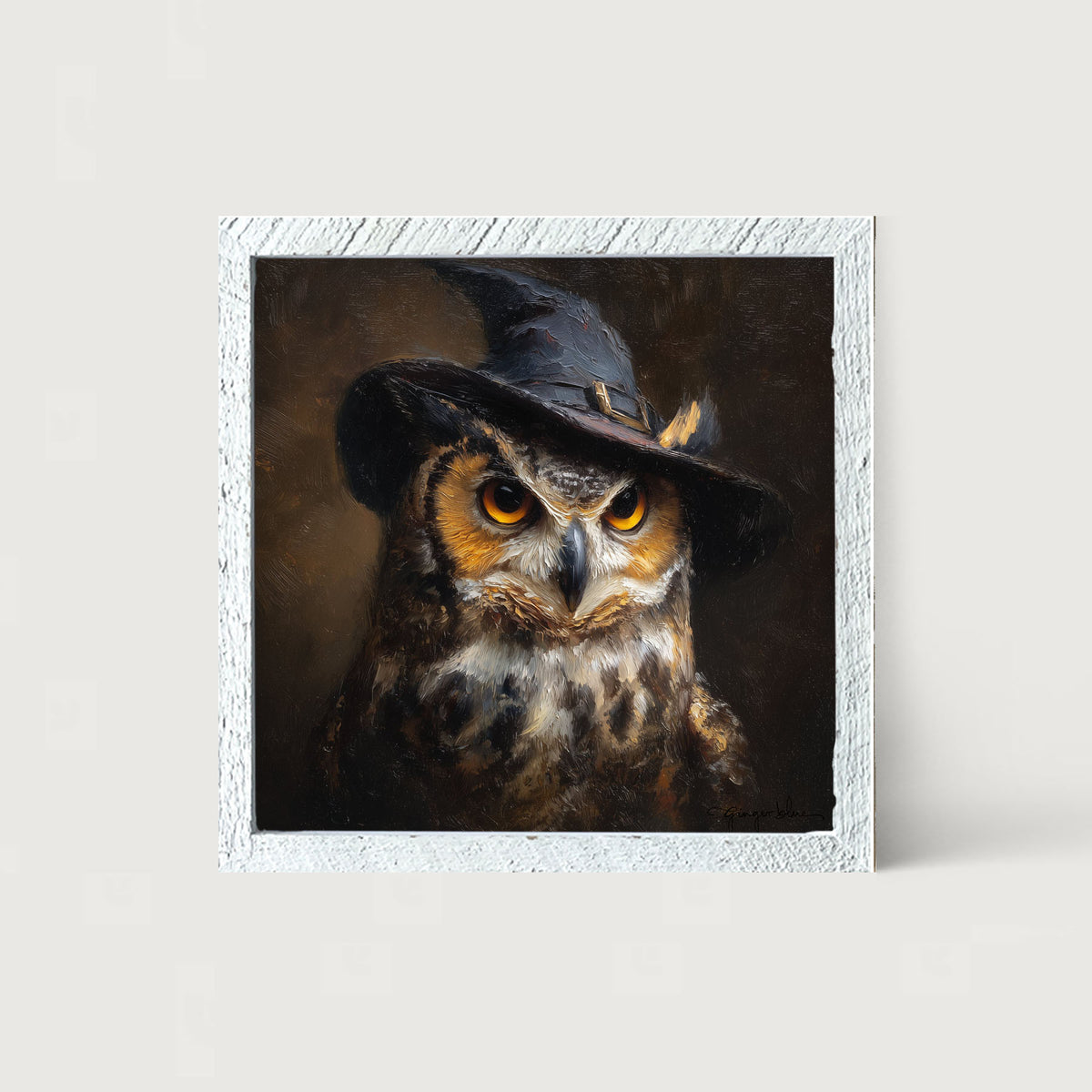 Witch Hat Owl - Framed Art