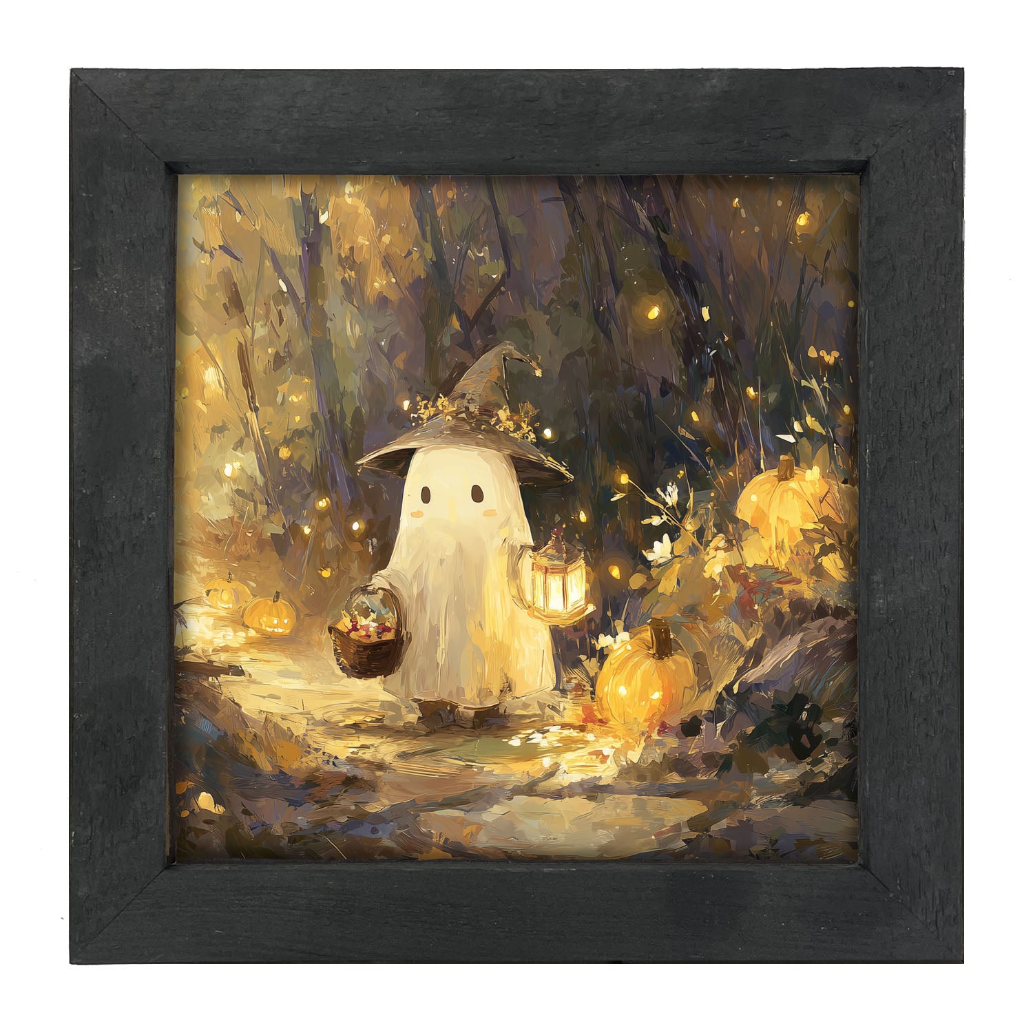 Halloween Friends - Ghost on Path - Framed Art