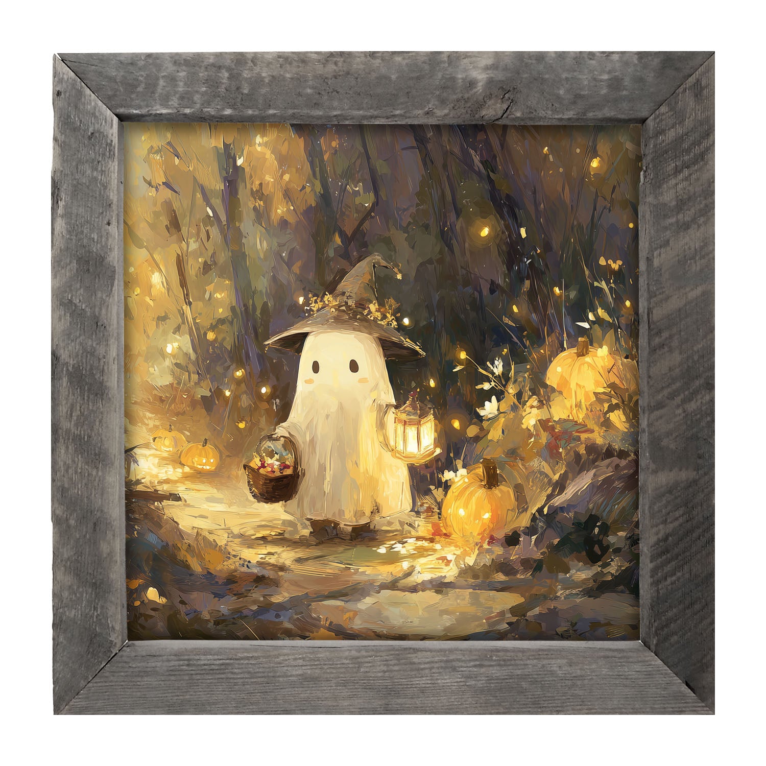 Halloween Friends - Ghost on Path - Framed Art