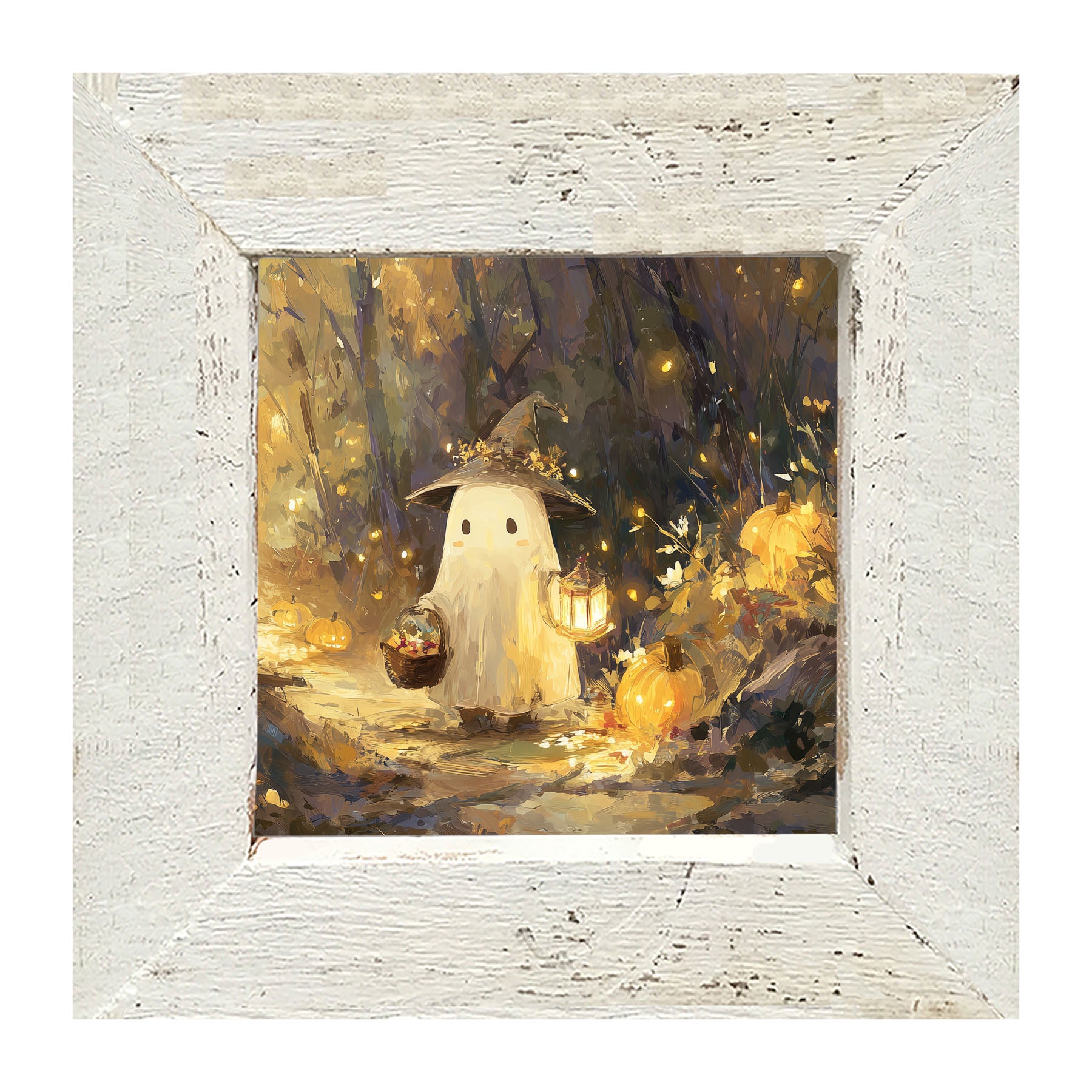 Halloween Friends - Ghost on Path - Framed Art