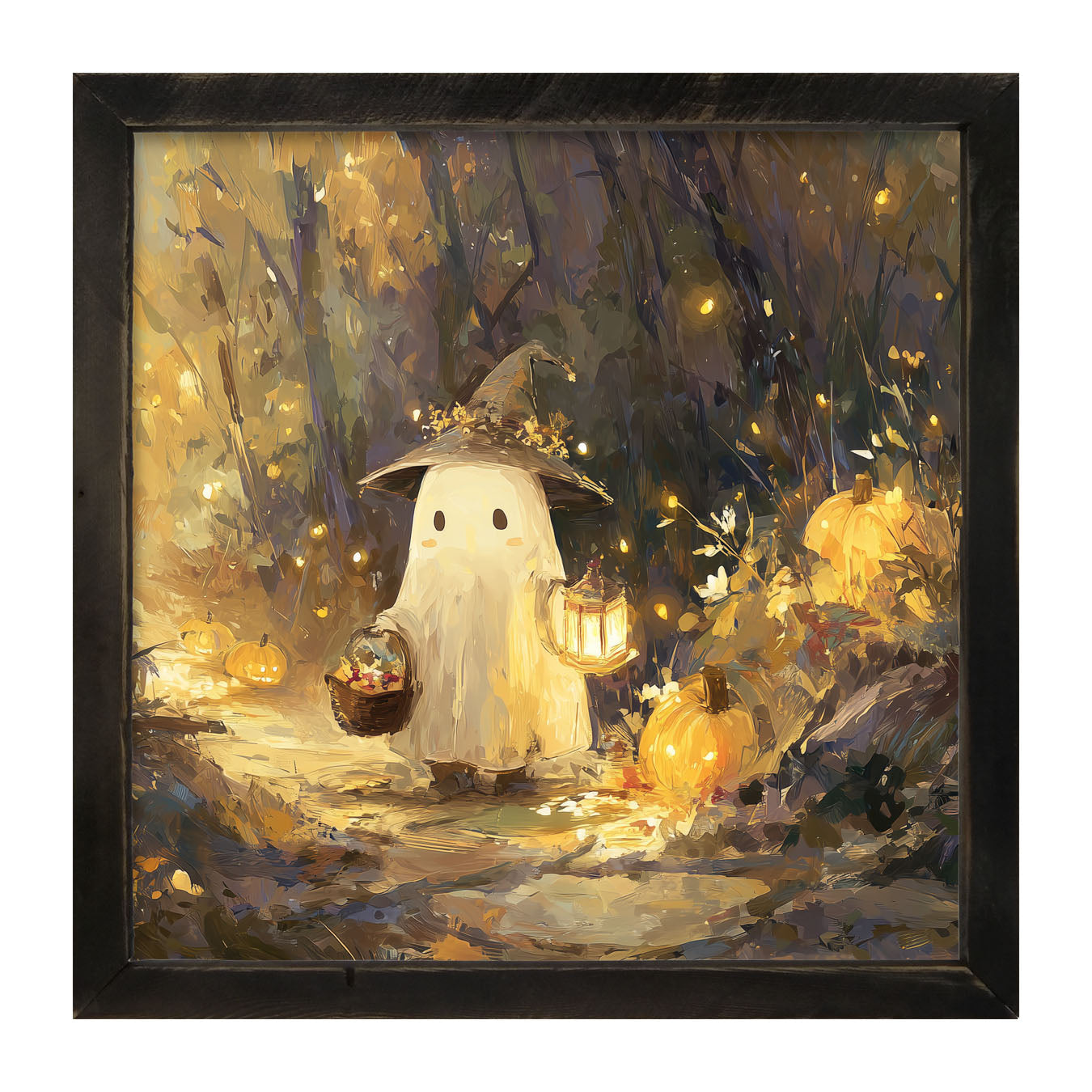 Halloween Friends - Ghost on Path - Framed Art