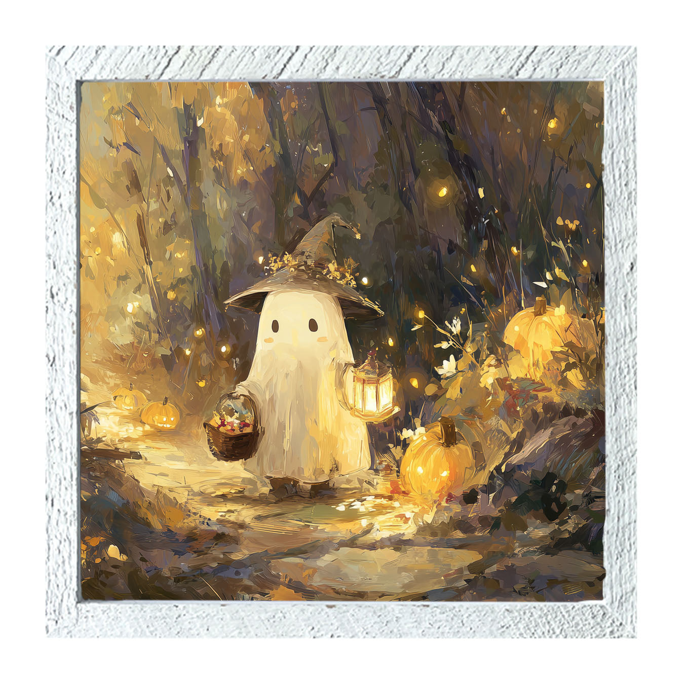 Halloween Friends - Ghost on Path - Framed Art