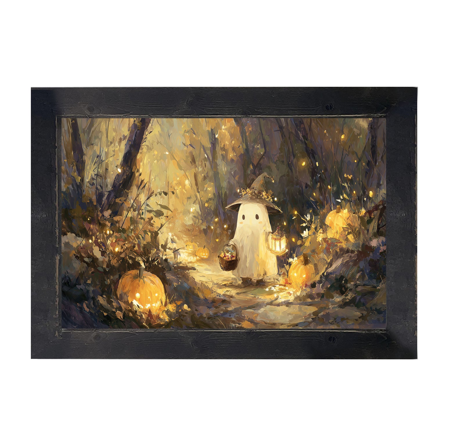 Halloween Friends - Ghost on Path - Framed Art