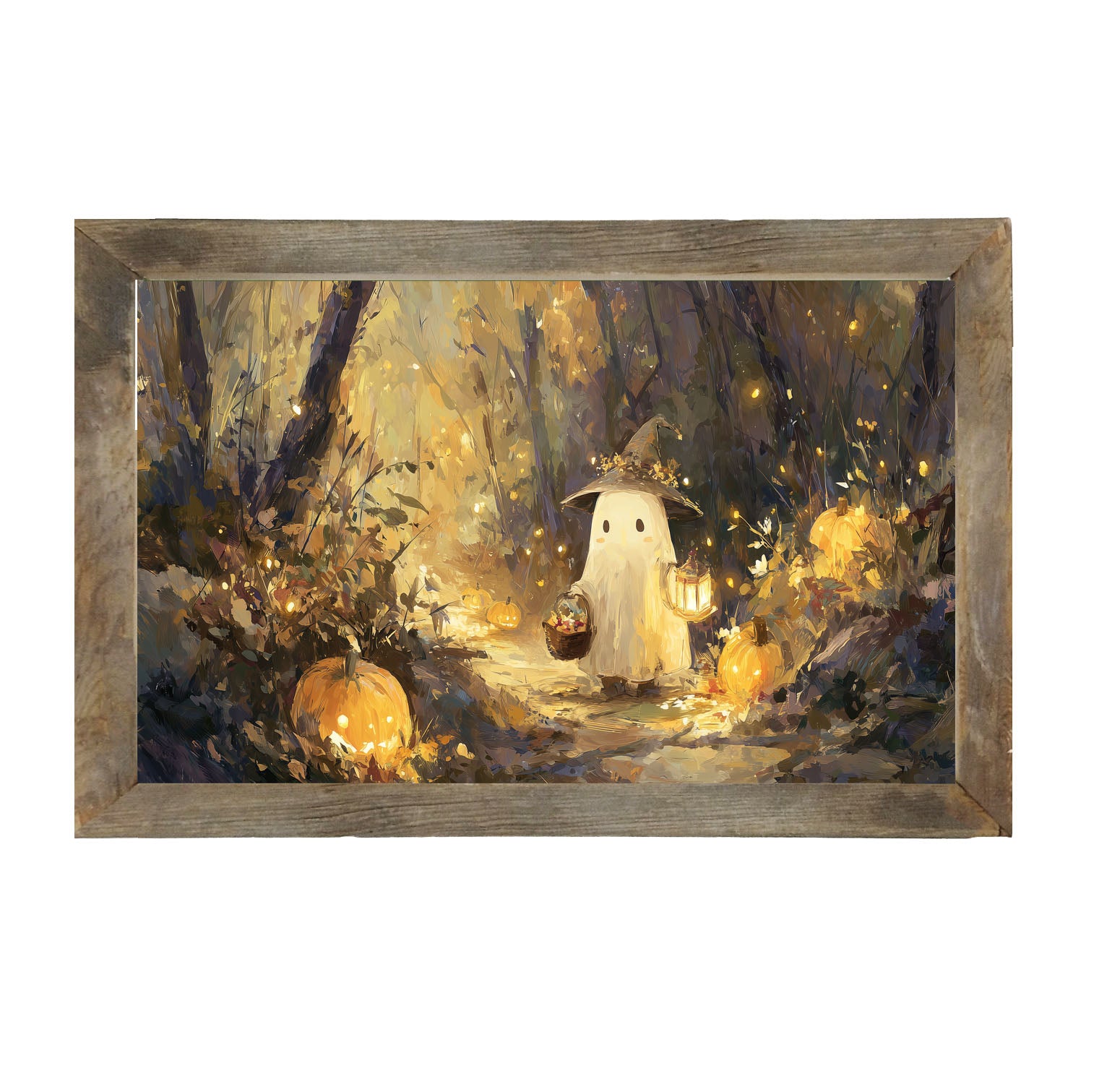 Halloween Friends - Ghost on Path - Framed Art